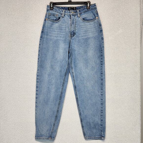 Pretty Little Thing Denim Mom Jeans Size 6 28" 28x28 Tapered Alternative Baggy - Picture 1 of 10